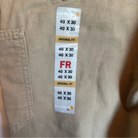 SOLD- Carhartt FR Midweight Canvas Jean Mens Size 40x30 Pants Fire Resistant - Picture 7 of 9